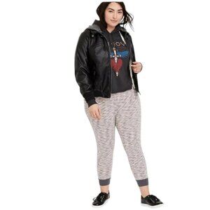 Torrid NWT Gray Pink Space Dye Jogger Elastic Waistband Front Side Pockets Sz 2